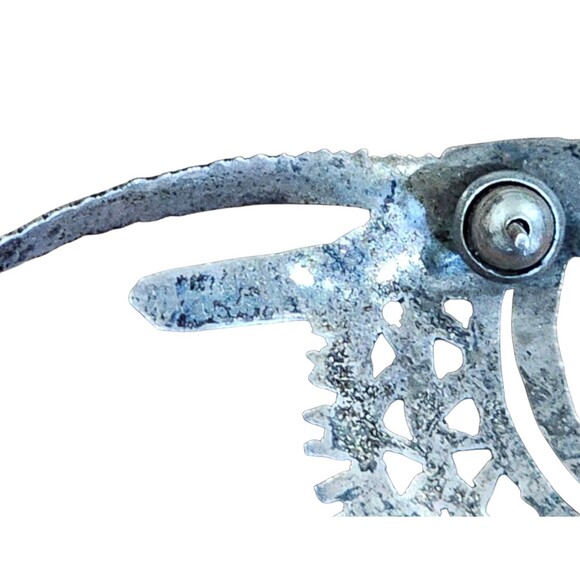 Butterscotch Amber Vintage Earrings 925 Sterling Silver Antelope Ibex Animal - Picture 5 of 6